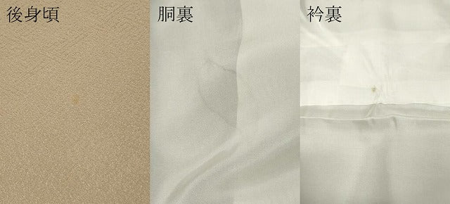 平和屋着物●本加賀友禅作家 押田正義監修 色無地 紗綾形地紋 白茶色 正絹 逸品 CABH2741ut
