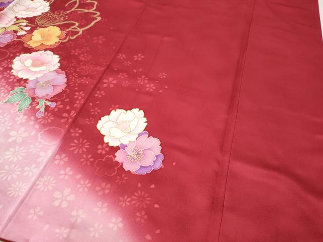 平和屋着物●豪華振袖・長襦袢セット 舞花文 暈し染め 金彩 正絹 逸品 CABH2753ut