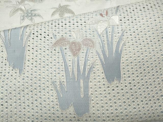 平和屋着物●中国三大刺繍 蘇州刺繍 総刺繍 訪問着 本場大島紬 風景草花文 久保特選謹製 証紙付き 正絹 逸品 CABH2758ut