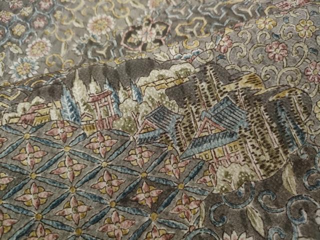 平和屋着物●二代目更甚 江戸更紗 小紋 雲重ね人物風景花文 正絹 逸品 CABH2765ut