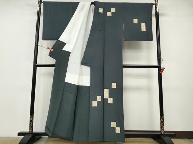 平和屋着物●訪問着 駒刺繍 色紙花文 金彩 正絹 逸品 CABH2787ut