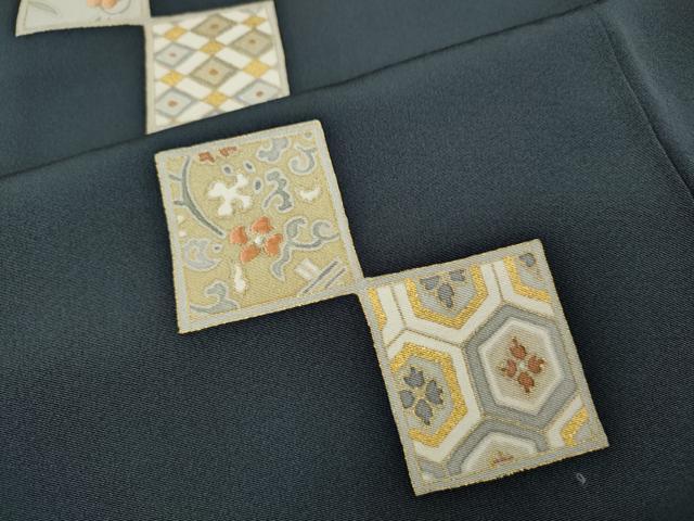 平和屋着物●訪問着 駒刺繍 色紙花文 金彩 正絹 逸品 CABH2787ut