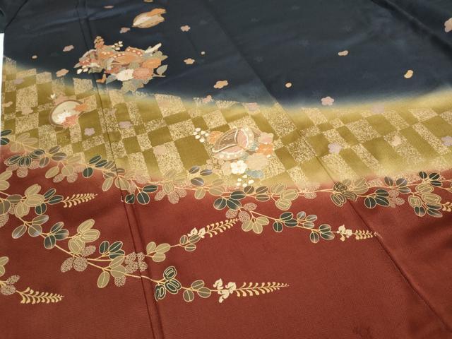 平和屋着物●訪問着 花蝶丸文 暈し染め 金彩 正絹 逸品 CABH2788ut