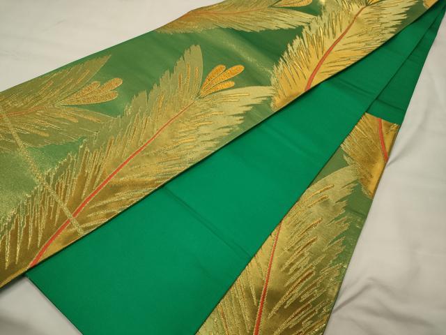 平和屋着物◎六通柄袋帯 瑞松煌曜文 金糸 正絹 逸品 CABH2816oy