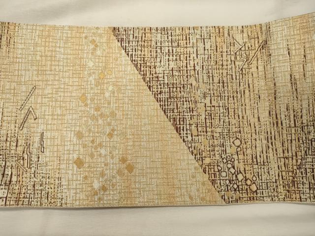 平和屋着物◎本場筑前博多織 八寸名古屋帯 箔散らし文 金糸 正絹 逸品 CABH2869oy