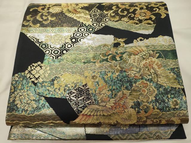 平和屋着物◎六通柄袋帯 鳳翔綾重 金銀糸 正絹 逸品 CABH2877oy