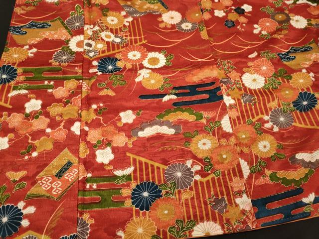 平和屋着物■上質な小紋 冊子花松文 金彩 正絹 逸品 未使用 CABH2916oy