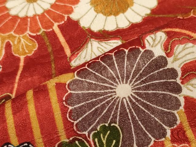 平和屋着物■上質な小紋 冊子花松文 金彩 正絹 逸品 未使用 CABH2916oy