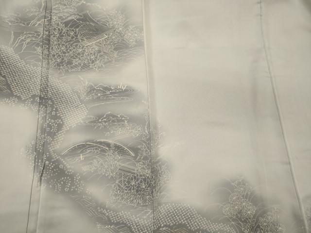平和屋着物■訪問着 渡橋風景花文 暈し染め 正絹 逸品 CABH2930oy
