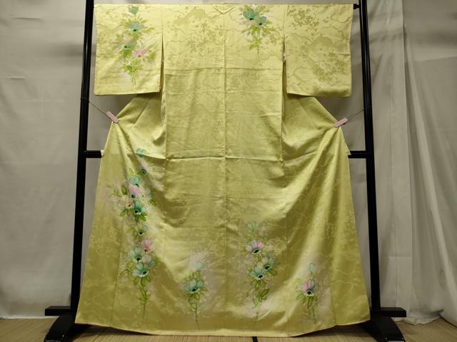 平和屋着物■訪問着 手描き 草花文 暈し染め 正絹 逸品 CABH2935oy