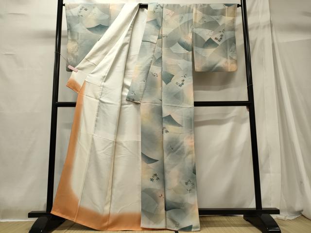 平和屋着物■上質な小紋 草葉文 暈し染め 正絹 逸品 CABH2942oy