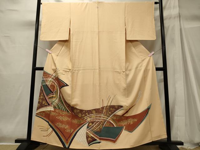 平和屋着物□豪華色留袖 作家物 駒刺繍 色紙重ね文 金彩 正絹