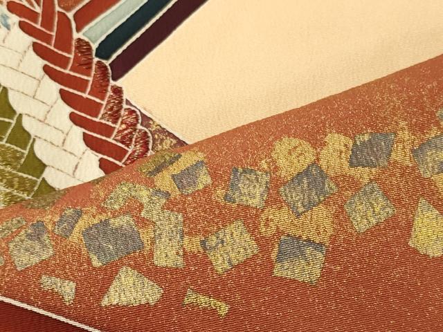 平和屋着物■豪華色留袖 作家物 駒刺繍 色紙重ね文 金彩 正絹 逸品 CABH2949oy