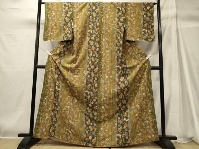 平和屋着物■上質な小紋 舞蝶花間道 暈し染め 正絹 逸品 未使用 CABH2952oy