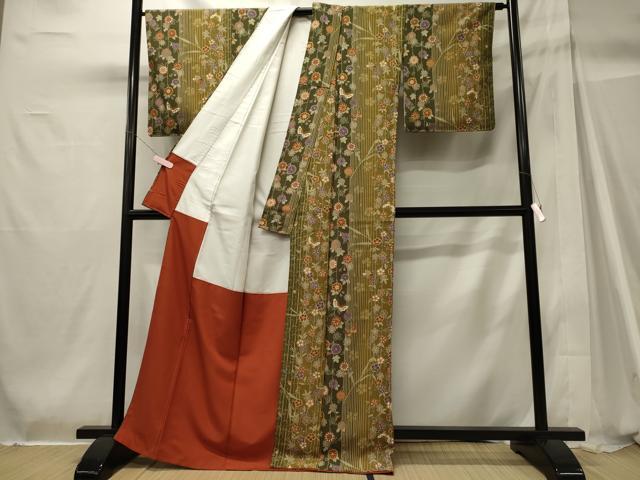平和屋着物■上質な小紋 舞蝶花間道 暈し染め 正絹 逸品 未使用 CABH2952oy