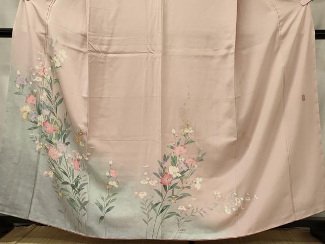 平和屋着物■十日町友禅 女流作家 遠田藤舟 訪問着 草花文 暈し染め 正絹 逸品 CABH2954oy