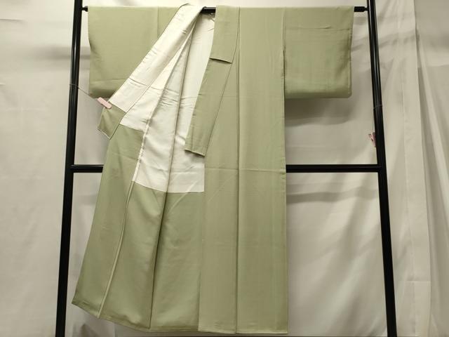 平和屋着物■上質な色無地 若芽色 正絹 逸品 CABH2967oy