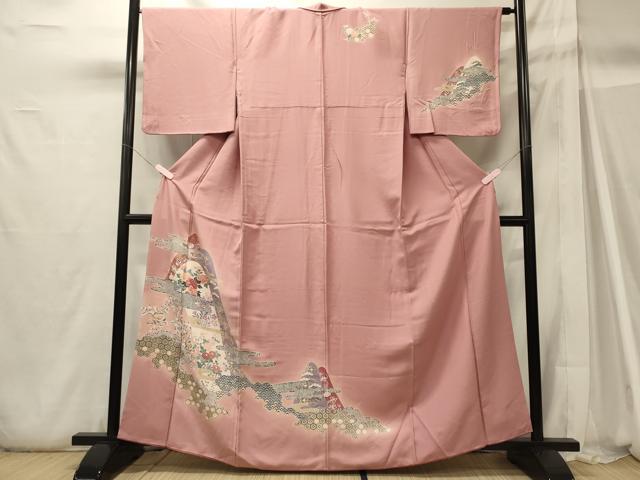 平和屋着物■訪問着 遠山吉祥花文 暈し染め 金彩 正絹 逸品 CABH2970oy