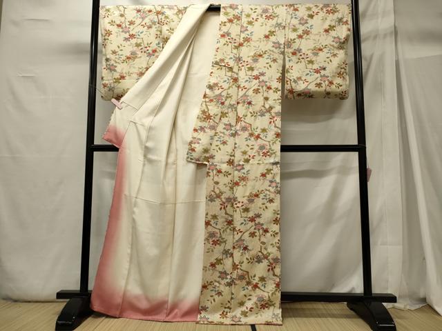 平和屋着物■上質な小紋 枝花文 金彩 正絹 逸品 CABH2997oy