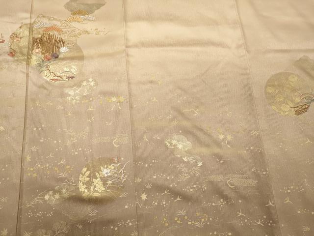 平和屋着物■訪問着 刺繍 風景花松丸文 暈し染め 金彩 正絹 逸品 CABH3012oy