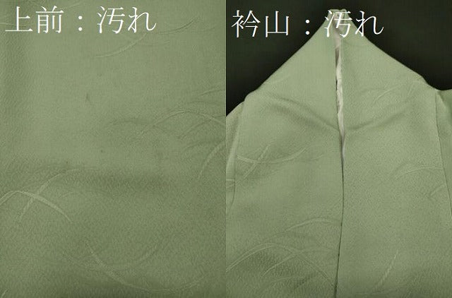 平和屋着物■上質な色無地 芝地紋 若芽色 正絹 逸品 CABH3014oy