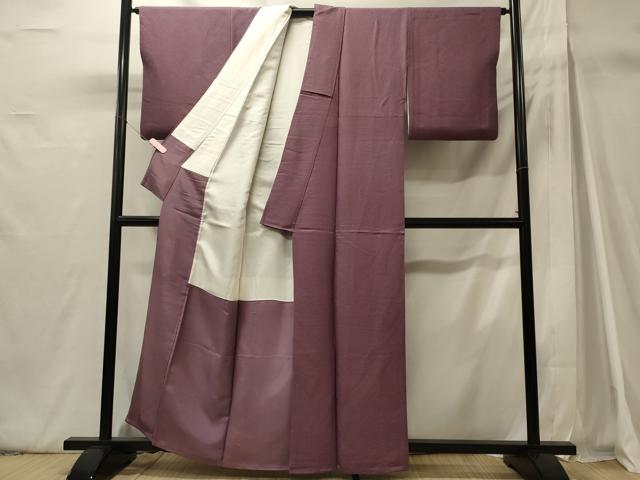 平和屋着物■上質な色無地 京紫色 正絹 逸品 CABH3026oy