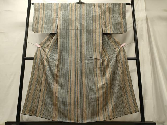 平和屋着物■上質な小紋 縞 正絹 逸品 CABH3029oy