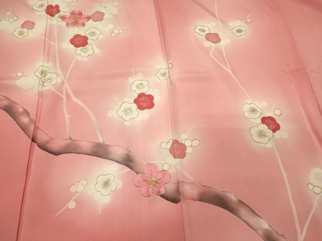 平和屋着物■訪問着 駒刺繍 槍梅 暈し染め 金彩 正絹 逸品 CABH3037oy