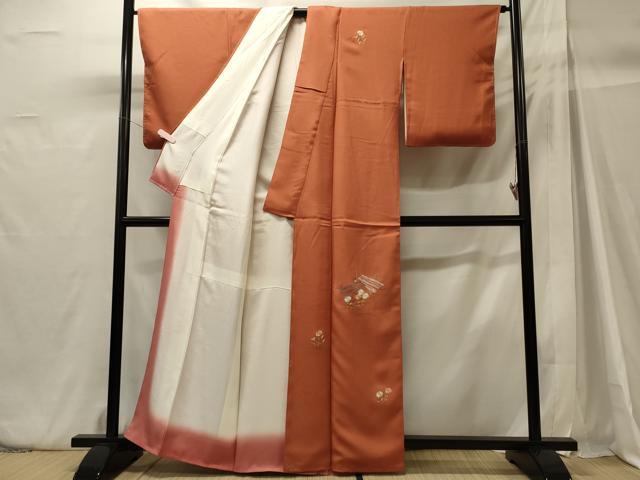 平和屋着物■中国三大刺繍 相良刺繍 訪問着 草花文 正絹 逸品 未使用 CABH3038oy