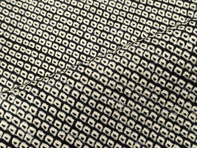 平和屋着物■大変加工の良い総絞り小紋 黒地 正絹 逸品 CABH3044oy