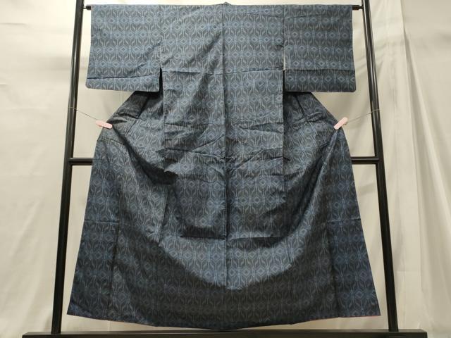 平和屋着物■本場大島紬 割り込み絣 幾何学文 正絹 逸品 CABH3045oy