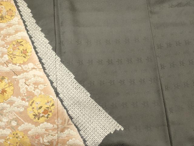 平和屋着物■訪問着 駒刺繍 絞り 雪輪花松文 暈し染め 金彩 正絹 逸品 CABH3059oy