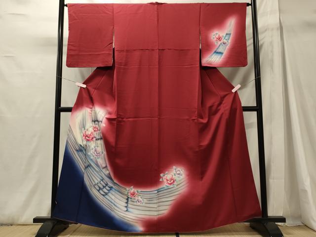 平和屋着物■訪問着 舞花文 暈し染め 正絹 逸品 CABH3060oy