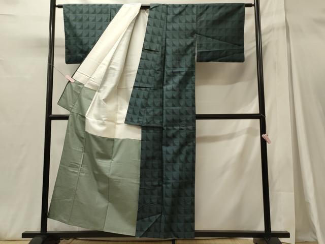 平和屋着物■本場大島紬 幾何学文 正絹 逸品 CABH3083oy