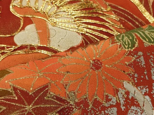 平和屋着物■豪華黒留袖 駒刺繍 鳳凰花松文 金銀彩 正絹 逸品 CABH3089oy