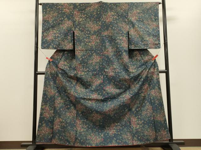 平和屋着物■上質な紬 草花文 正絹 逸品 未使用 CABH3102oy