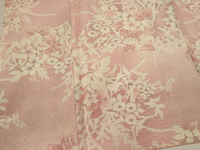 平和屋着物■上質な紬 草花文 正絹 逸品 未使用 CABH3104oy