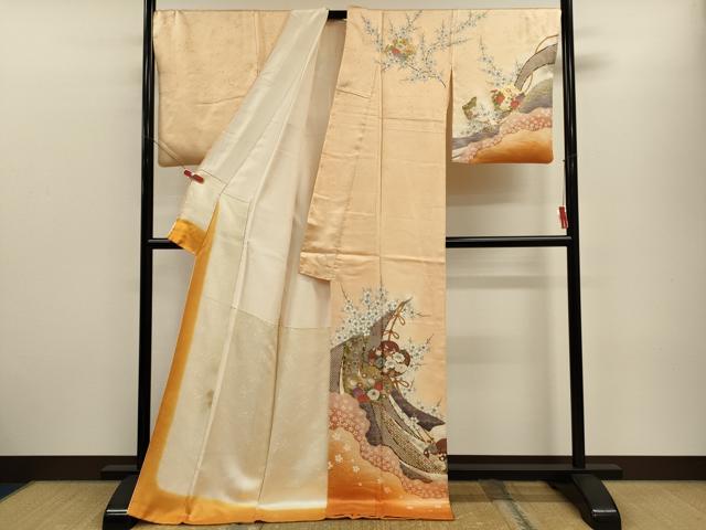 平和屋着物■訪問着 几帳花文 暈し染め 金彩 ロング丈 正絹 逸品 CABH3119oy