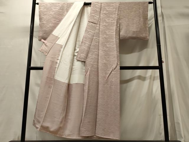 平和屋着物■上質な色無地 草葉地紋 灰桜色 正絹 逸品 CABH3121oy