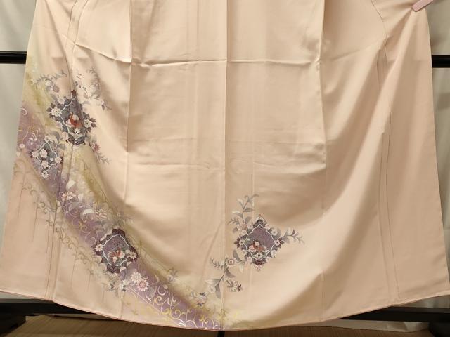 平和屋着物■訪問着 孔雀草花文 暈し染め 金銀彩 正絹 逸品 未使用 CABH3136oy