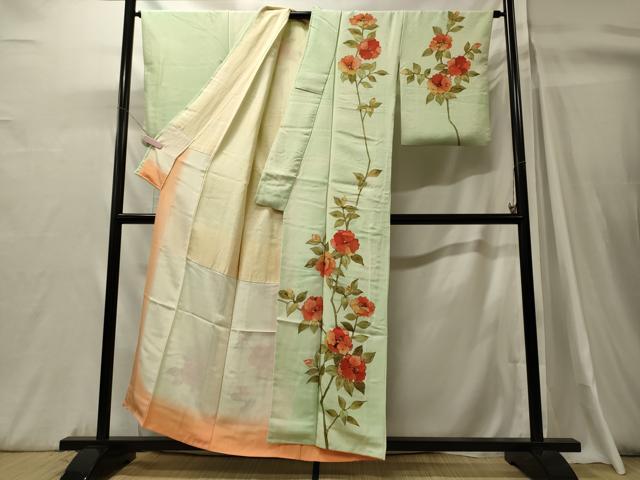平和屋着物■訪問着 手描き 枝花文 正絹 逸品 CABH3141oy