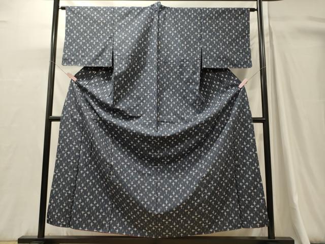 平和屋着物■上質な紬 十字絣 正絹 逸品 CABH3151oy