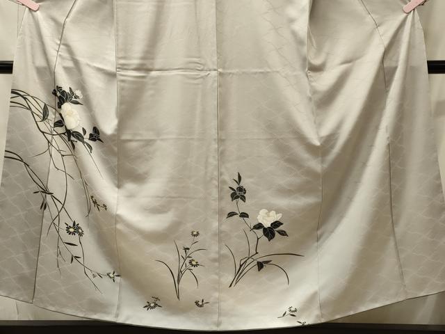 平和屋着物■訪問着 枝花文 銀彩 正絹 逸品 CABH3155oy