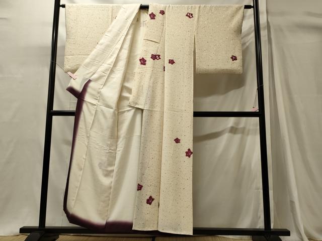 平和屋着物■上質な小紋 絞り 舞花文 正絹 逸品 CABH3163oy