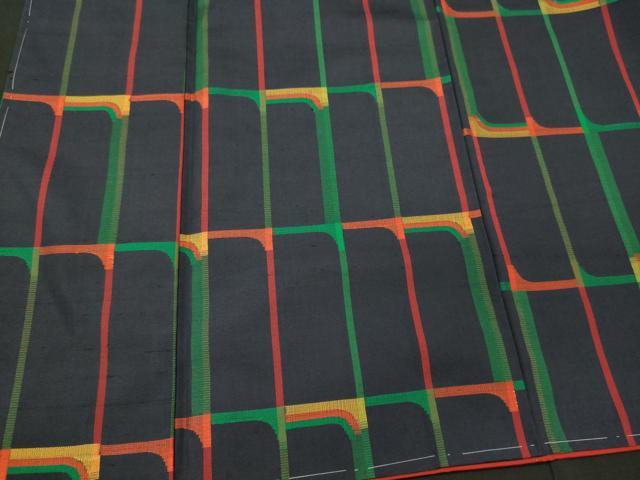 平和屋着物■上質な紬 幾何学文 正絹 逸品 未使用 CABH3181oy