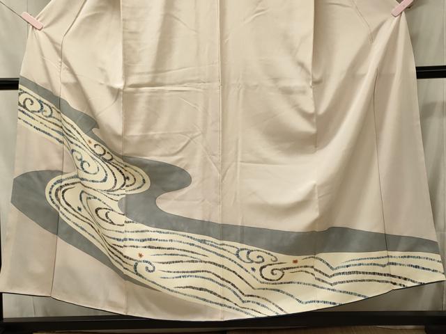 平和屋着物■訪問着 流線文 銀彩 正絹 逸品 CABH3185oy