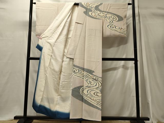 平和屋着物■訪問着 流線文 銀彩 正絹 逸品 CABH3185oy