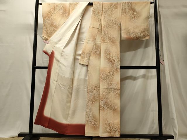 平和屋着物■上質な小紋 草葉文 暈し染め 正絹 逸品 CABH3196oy