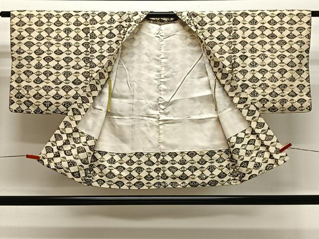 平和屋着物#羽織 型染め 扇花文 正絹 逸品 CABH3201ua