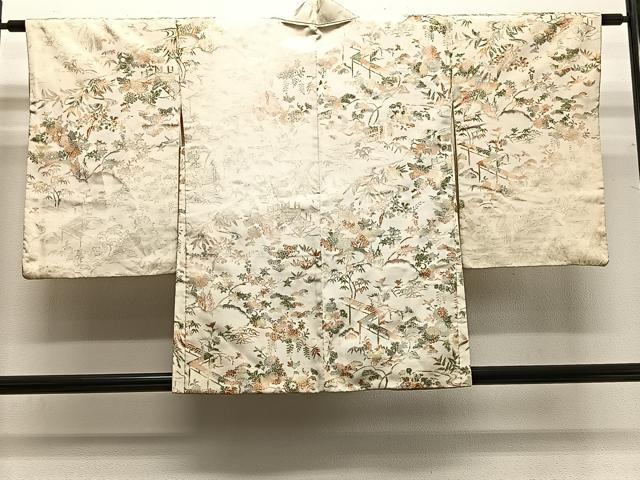 平和屋着物#羽織 寿光織 風景花文 金銀糸 正絹 逸品 CABH3209ua